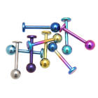 Labret lip stud made of titanium in 1.6mm thickness and different lengths and colors