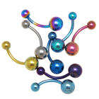 Titanium belly button banana 1.6mm thickness without stone in different colors and lengths