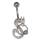 Belly button piercing 1.6x10mm Bcr in Piercing dragon with crystals and BCR