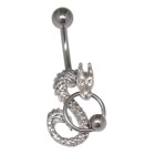 Belly button piercing 1.6x10mm Piercing in piercing dragon with crystals and BCR