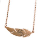 Stainless steel feather chain with gold PVD coating and your initials