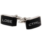 Cufflinks made of stainless steel PVD black coated with engraving