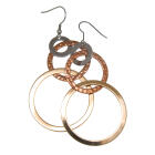 Mobile design steel earrings with rings