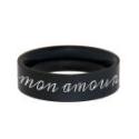 Stainless steel ring 6mm wide with PVD coating, shiny and individual outside engraving