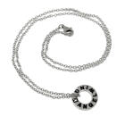 Stainless steel chain pendant with Angelwing lettering, small crystal and 50cm long chain