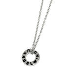 Stainless steel chain pendant with Angelwing lettering, small crystal and 50cm long chain