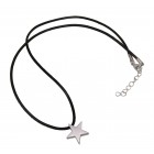 Stainless steel star pendant with leather chain