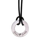 Round donut pendant MEDIUM diameter 25mm stainless steel with engraving