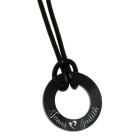 Pendant MEDIUM around 2.5cm made of stainless steel PVD coated black with individual engraving