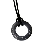 Pendant BIG around 3cm made of stainless steel PVD black coated with individual engraving