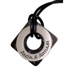 Two-part pendant made of stainless steel with individual engraving