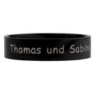 Smooth stainless steel ring 8mm wide with black PVD coating and desired engraving