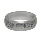 Stainless steel ring 7mm wide, 3.2mm material thickness, matted and convex with individual outside engraving