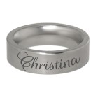 Stainless steel ring 7mm wide, 3.2mm material thickness, smooth matt finish with your individual outside engraving