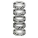 Stainless steel ring 7mm wide, 3.2mm material thickness, smooth matt with engraving of your individual handwriting