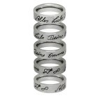 Stainless steel ring 7mm wide, 3.2mm material thickness, smooth matt with engraving of your individual handwriting