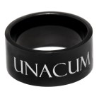 Stainless steel ring with matt black PVD coating, 10mm wide and individual engraving