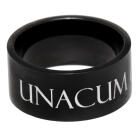 Stainless steel ring with matt black PVD coating, 10mm wide and individual engraving