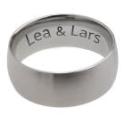 Stainless steel ring curved and matt 7mm wide with individual engraving