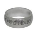 Stainless steel ring curved 9mm wide matted with your desired engraving