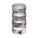 Stainless steel ring 9mm matted and curved with a solid message of love