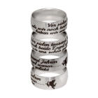 Stainless steel ring 9mm matted and curved with a solid message of love