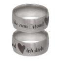 Stainless steel ring 9mm curved and frosted with a firm love saying