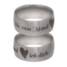Stainless steel ring 9mm curved and frosted with a firm love saying
