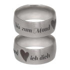 Stainless steel ring 9mm curved and frosted with a firm love saying