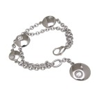 Double bracelet with round links made of stainless steel, 19.5cm long