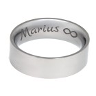 Stainless steel ring smooth and polished 8mm wide with individual engraving