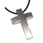 Stainless steel pendant cross large and wonderful, brushed with individual engraving on the back 46cm / 54cm