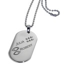 Pendant dog tag 21x37mm made of matted stainless steel with individual engraving