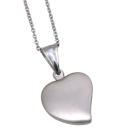 Heart-shaped pendant made of stainless steel with pink crystals