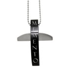Arched cross pendant with PVD coating and individual engraving