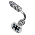 Belly button body jewelry piercing with screw motif