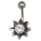 Belly button piercing with flower design - or is it a sun?