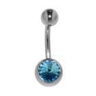 Standard surgical steel navel piercing with a New Cut stone