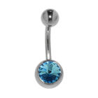 Standard surgical steel navel piercing with a New Cut stone