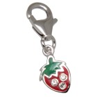 Charm pendant strawberry to attach to a charm bracelet