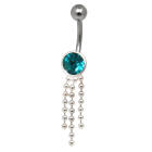 Navel piercing with 925 silver ball chain motif TUCH10