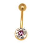 Belly piercing made of 316L steel with a 2 micron gold plating