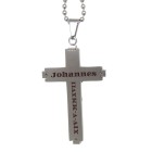 Necklace pendant made of stainless steel with Jesus figure and engraving of your choice