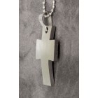 Cross pendant made of matted stainless steel, 28x19mm