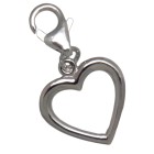 Charm pendant open heart to attach to a charm bracelet