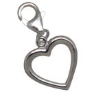 Charm pendant open heart to attach to a charm bracelet