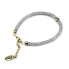 Bracelet Milanese made of knotted stainless steel with embedded crystals