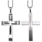 Necklace pendant Jesus on the cross made of stainless steel with engraving of your choice