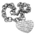 Stainless steel bracelet with a conspicuous heart pendant and engraving of your choice