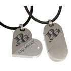 Convertible stainless steel pendant large with your individual engraving
